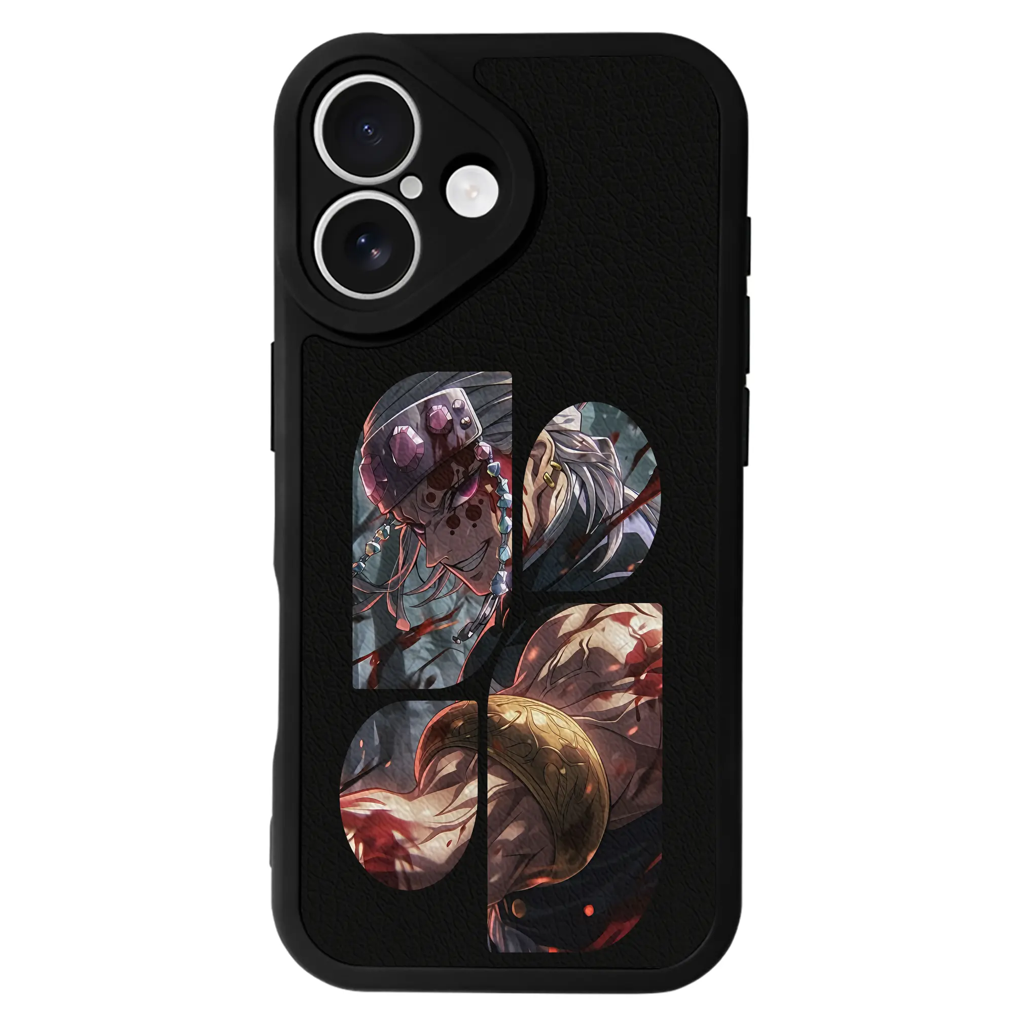 鬼滅の刃 グッズ,宇髄 天元 - IPhone 16シリーズ対応 ・ シリコンスマホケース ・ レザー調 ・ 高精度フィット ・ 耐衝撃 ・ ワイヤレス充電対応 ・ 精密カット